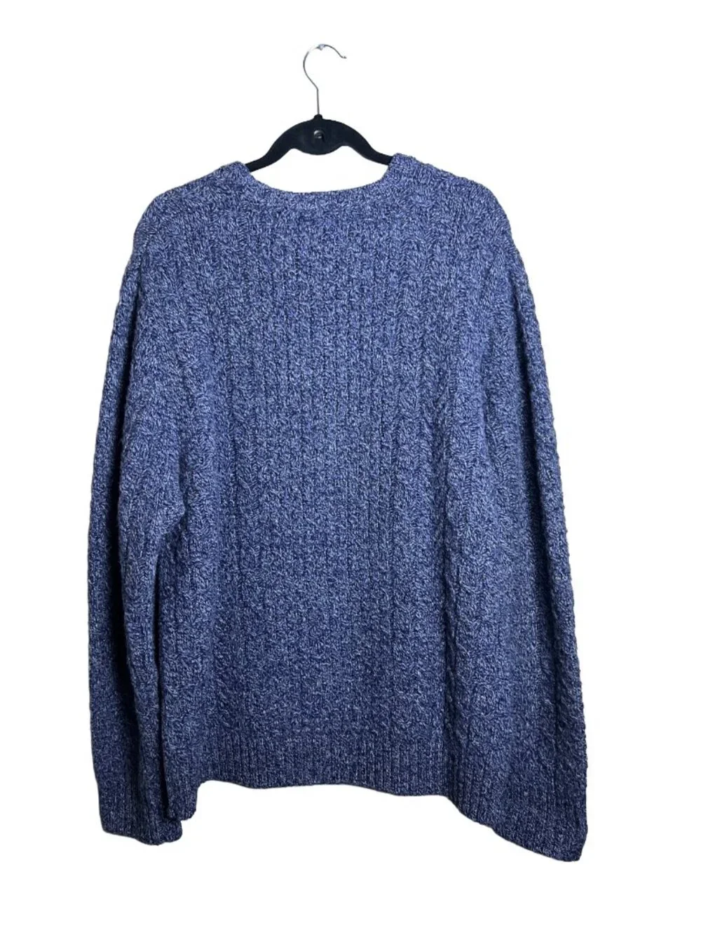 Duluth Trading Co Cable Knit Sweater Blue Wool‎ Large